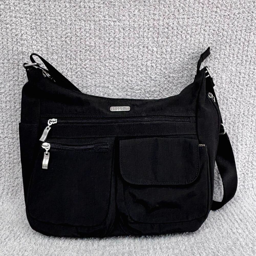 Baggalini Black Nylon Crossbody Shoulder Bag Purse #81249
